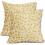 Conjunto de 2 capas de almofada vintage com estampa floral, 45x45 cm (18x18 polegadas), em linho. 1