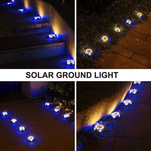 Ηλιακά φώτα εδάφους, 4pcs8LED ηλιακά φώτα κήπου, εξωτερικά ηλιακά φώτα εδάφους, 2