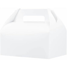 30 boîtes cadeaux blanches à pignon de 23 x 15 x 15 cm avec poignées – Idéales pour la pâtisserie, les friandises, le déjeuner, les cadeaux