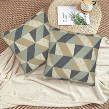 Ensemble de housses de coussin géométriques en béton bleu cérium 18x18 pouces