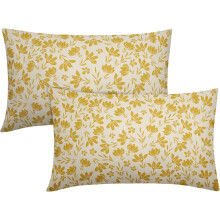 Vintage kussenhoezen met bloemenprint, 18x18 inch, linnen, set van 2