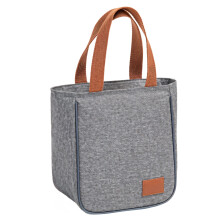 Sac à lunch isotherme pour adultes, en tissu Oxford gris.
