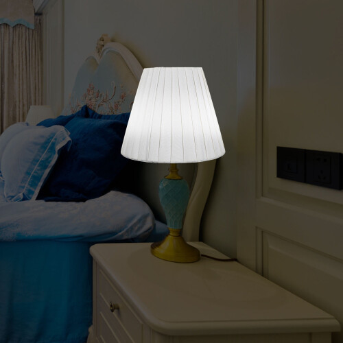 Abajur de tecido branco para luminárias de chão e de cabeceira. 2
