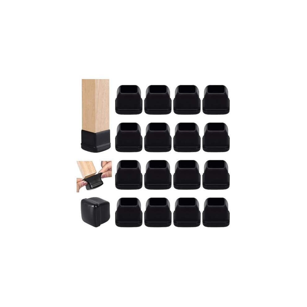 16Pcs Chair Sliders For Carpet & Hardwood, Square Glide Pads (Black, Fit 1"-1.4"), Protect Floors, Easy Moving 9448990352999