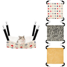 3-Piece Hanging Double-Sided Hamster Bed Hammock for Guinea Pigs, Sugar Gliders, Rats, Cats, Chinchillas, Squirrels, Birds (Small, 10.6"x10.6")