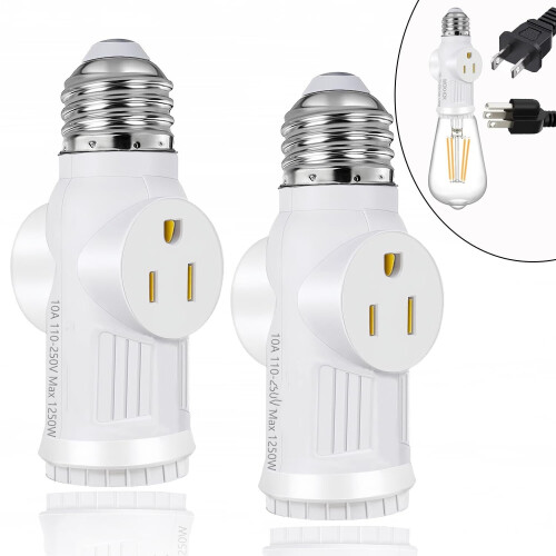 Adaptateur de douille E26 vers prise à 2 ou 3 broches (lot de 2)