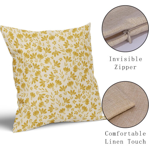 Fodere per cuscini floreali vintage, set da 2 pezzi, 45x45 cm, in lino 2
