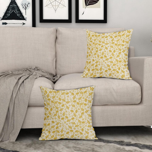 Fodere per cuscini floreali vintage, set da 2 pezzi, 45x45 cm, in lino 1