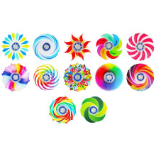 12 ks Fidget Spinners, průhledné senzorické hračky s živým designem, hladké dlouhé rotující fidgety pro teenagery, 12