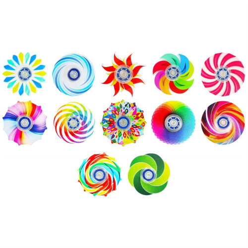 12 τεμάχια Fidget Spinners, διαφανή παιχνίδια αισθητήρων με ζωηρό σχεδιασμό, ομαλά μακριά