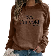 Damen-Sweatshirt für Herbst und Winter, Kapuzenpullover, Langarm, Rundhalsausschnitt, Buchstabenprint, überschnittene Schultern, lockere Passform