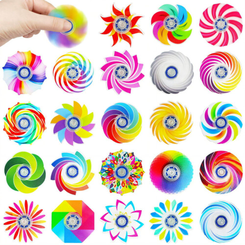 12 τεμάχια Fidget Spinners, διαφανή παιχνίδια αισθητήρων με ζωηρό σχεδιασμό, ομαλά μακριά 1