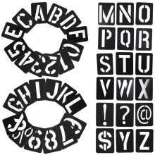 set alfabetstencils, cijferstencils, letterstencils, grote alfabetstencils, letterstencils voor borden