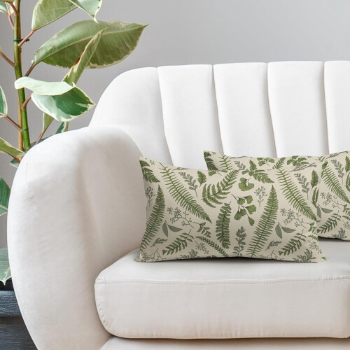 Μαξιλαροθήκες οσφυϊκής χώρας Sage Green Leaf 30x50cm Σετ 2 τεμαχίων 1