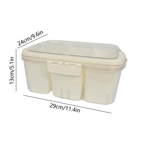 Draagbare lunchbox met handvat en deksel, 1,2 liter. 2