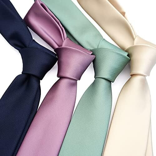 Men's Skinny Solid Neckties 2.5 Inch 4-Pack 1