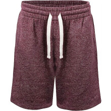 ProGo USA Herenshorts – Klassieke fleece workoutshorts - Casual herenshorts met elastische tailleband (gemêleerd bordeauxrood, maat M)