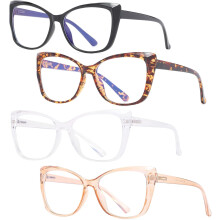 Set van 2 oversized leesbrillen met cat-eye montuur voor dames en heren, lichtgewicht, trendy leesbrillen (schildpad + champagne + 1,50)