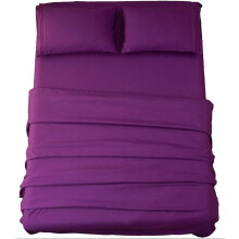 Microfiber Bed Sheet Set Queen Size 4-Piece Deep Pocket