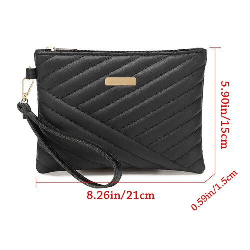 Clutch dametaske klassisk pung, sort 1