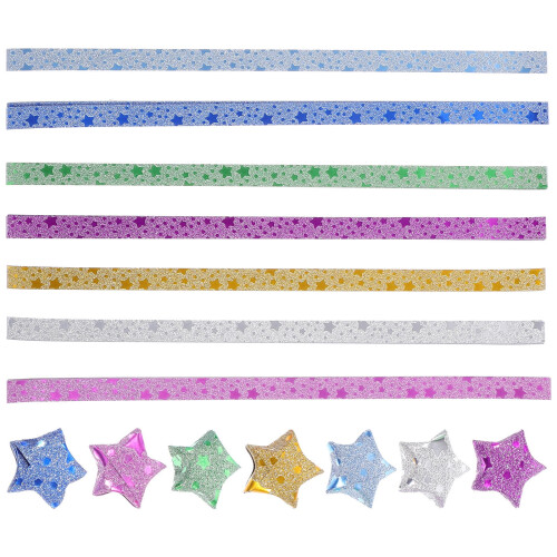 KALLORY140 τεμάχια λωρίδες χαρτιού Lucky Star για έργα Origami Χριστουγέννων και