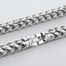 Collana a catena Franco Link in acciaio inossidabile 316L pesante da 8/10 mm per uomo alla moda, 25,5 pollici
