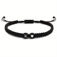 Hjerte initial armbånd 26 bogstaver initial armbånd AZ flettede armbåndm V4Q2