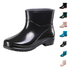 Botas de lluvia cortas para mujer y hombre, botines impermeables hasta el tobillo, botas de jardín sin cordones, botas de goma para mujer, ideales