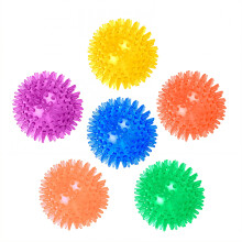 6 palline per cani per masticatori aggressivi, palline per cani con punte, giocattoli per cani con fischietto, palline interattive atossiche per