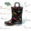 Botas de chuva infantis impermeáveis com luzes, estampas e glitter, com alças, para meninos e meninas. 2