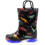 Botas de chuva infantis impermeáveis com luzes, estampas e glitter, com alças, para meninos e meninas. 1