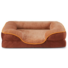 24"x18" ortopædisk hundesofa, skridsikker og æggeskum-skum stor hundesofa med vaskbart aftageligt betræk, brun