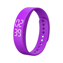 Montre podomètre étanche, compteur de pas intelligent, traqueur d'activité physique, violette