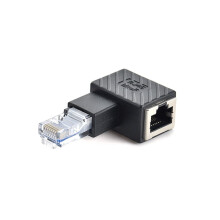 Adattatore Ethernet RJ45 maschio-femmina ad angolo di 90 gradi
