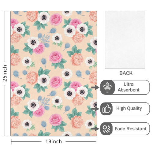 Πακέτο 2 πετσετών κουζίνας με floral print 18x26in 1
