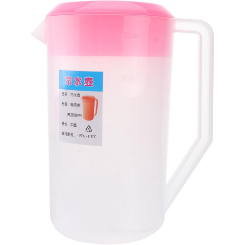 Pichet en plastique de 2,4 L avec couvercle et graduations