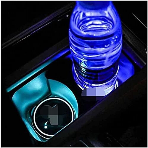 LED-Autobecheruntersetzer-Set – 7-farbiges USB-Licht, 6,8 cm 2