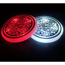 Ensemble de sous-verres LED pour voiture – Lumière USB 7 couleurs, 6,8 cm