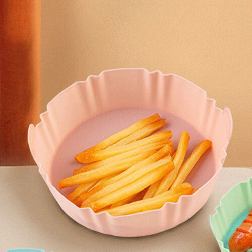 Forro de silicone rosa para fritadeira a ar 7,9 x 6,6 x 2,1 polegadas 2