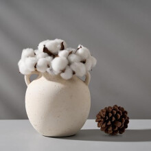 Vază ceramică, Vază din teracotă de 5,8 inci cu mânere, Vază decorativă cu decor boho, Vază rustică pentru decorul casei, casă de la