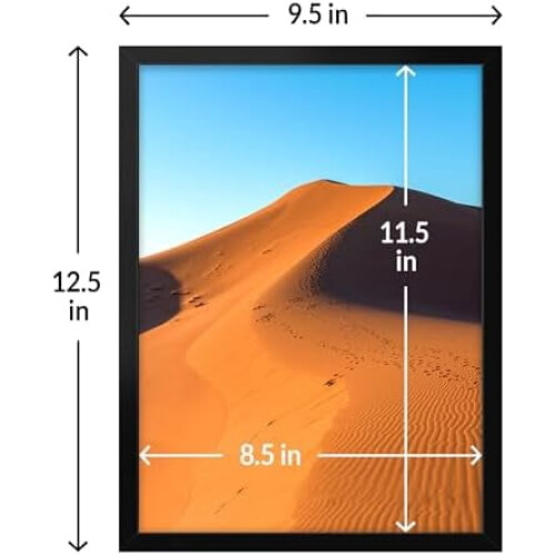Κορνίζα 9x12 Μαύρη με HD Plexiglass, Κάθετη/Οριζόντια Οθόνη Τοίχου, Συσκευασία 1 τεμαχίου, 2