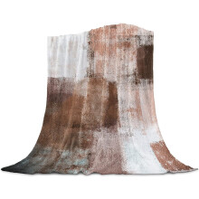 Super Soft Brown & Grey Flannel Fleece Throw Blanket, 50"x60", Rustic Graffiti Art, Breathable & Cozy for Sofa, Chair, Bedroom – All Seasons