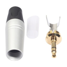 Headset Adapter Converter 5Pcs Gold Plated for Soldering Replacement 1.35x1.35x2.4in