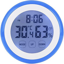 Digital Hygrometer Thermometer Clock with Touch Screen, Backlight, Magnetic & Battery Operated – Compatible with Home, Fridge, Office, Baby Room