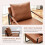 Modern PU Leather Accent Chair – Brown, Metal Frame 2