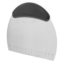 Stainless Steel Dough Scraper with Measurements for Bread and Pastry, NonSlip Ergonomic Handle