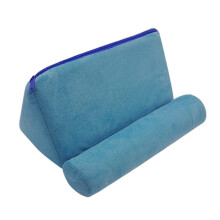 Tabletkussenhouder, boekensteun, leeskussen voor thuis, bed, bank, verstelbare zachte kussenhouder, blauw