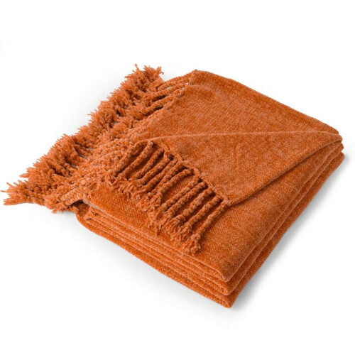 Mørkegrønt chenille-teppe 122 x 152 cm 2