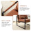 Modern PU Leather Accent Chair – Brown, Metal Frame 4