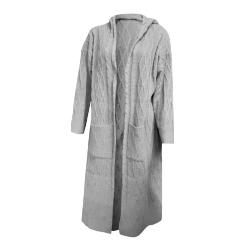Γυναικείο oversized ζακέτα με ανοιχτό μπροστινό μέρος, πλεκτό παλτό με μακριά μανίκια 2